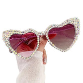 Heart Frame Pearl Diamond Design Glasses